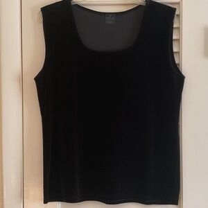 Black Velvet Sleeveless Stretch Top Size XL